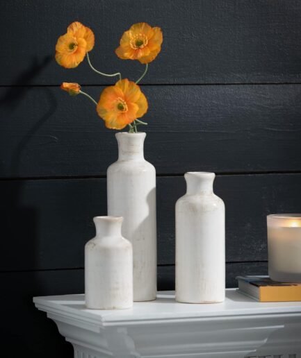 White Ceramic Vase Set